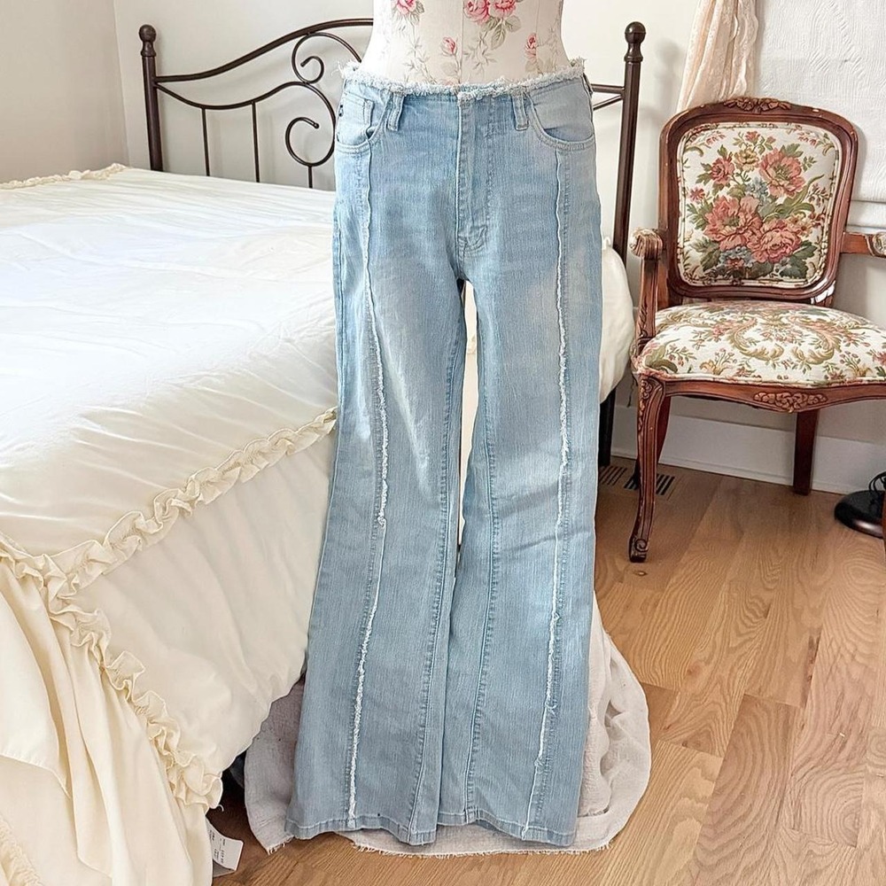 Y2K Low Rise Flare jeans Y2K Derek Heart size 7 l - Picture 1 of 5